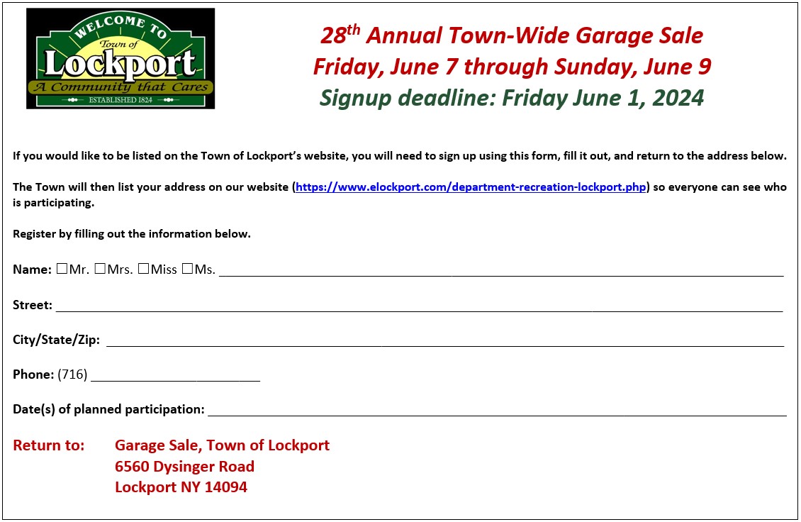 Lockport Ny Garage Salesnull